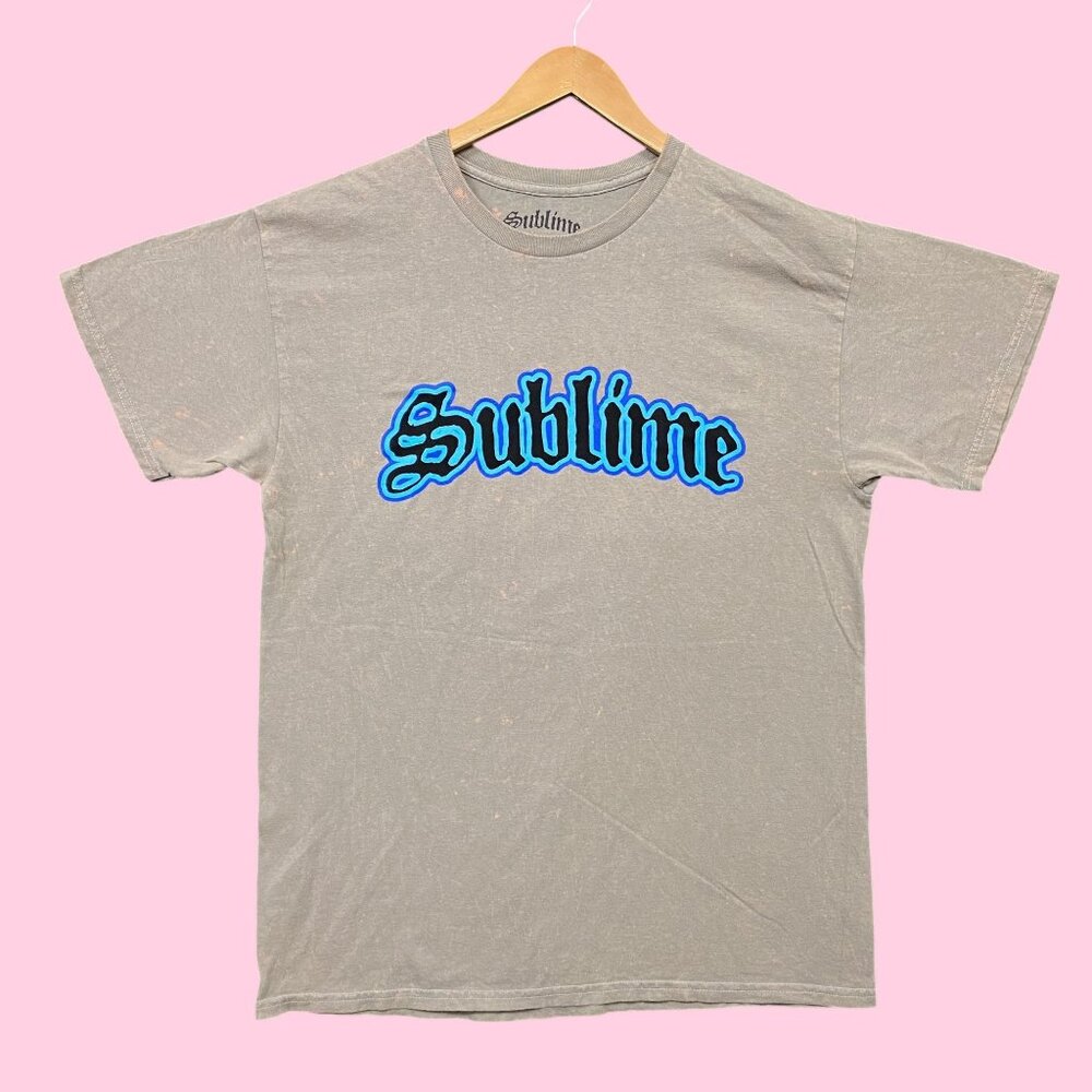Sublime Burning Heart Rock Band Mineral Wash Tee L